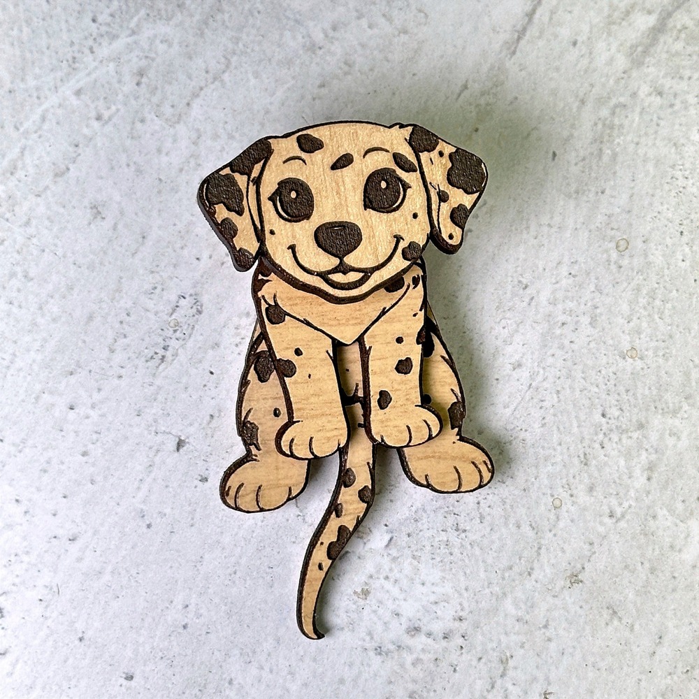 Dalmatian Puppy Dog Moving Parts Magnet Cute Animal Firehouse Dog Handmade
